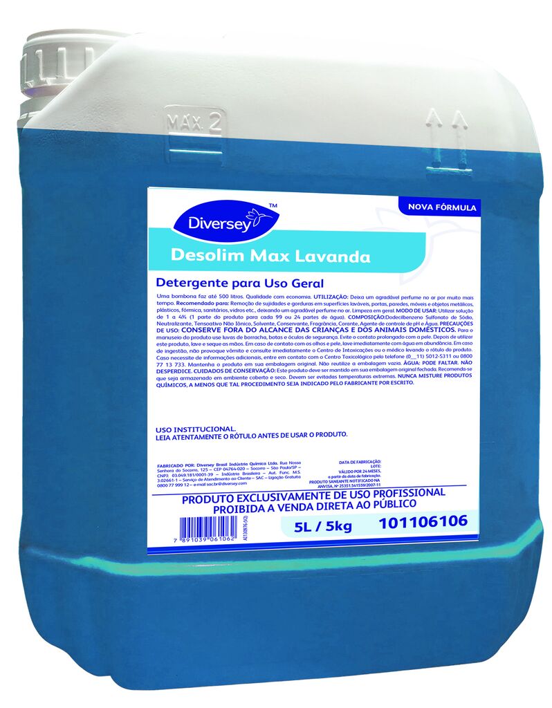 DESOLIM MAX LAVANDA 4x5L - DETERGENTE PARA USO GERAL